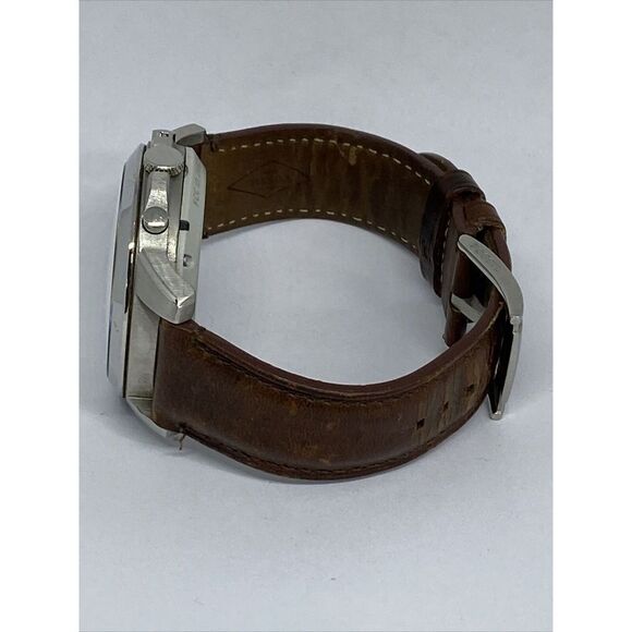 Fossil NDW1 Unisex Brown Leather Silver Stainless Steel Analog Dial WatcH JK6 - Picture 9 of 12